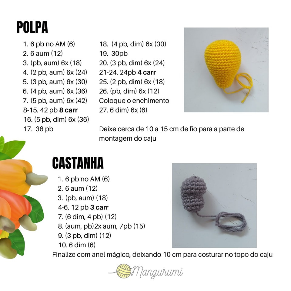 RECEITA GRÁTIS: Amigurumi de Cajus em Cores Vibrantes