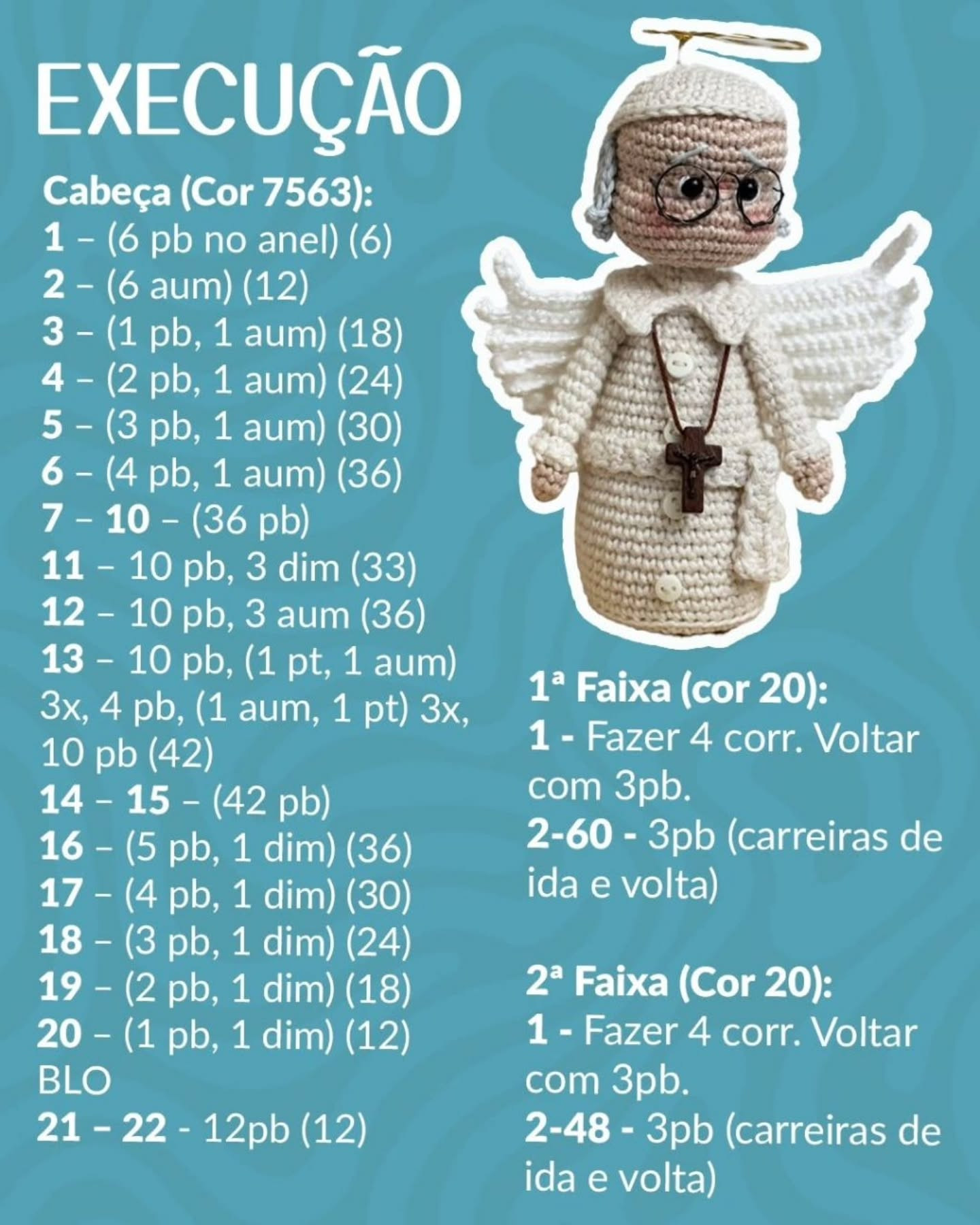 Receita Grátis: Amigurumi Papa Francisco - Anjo