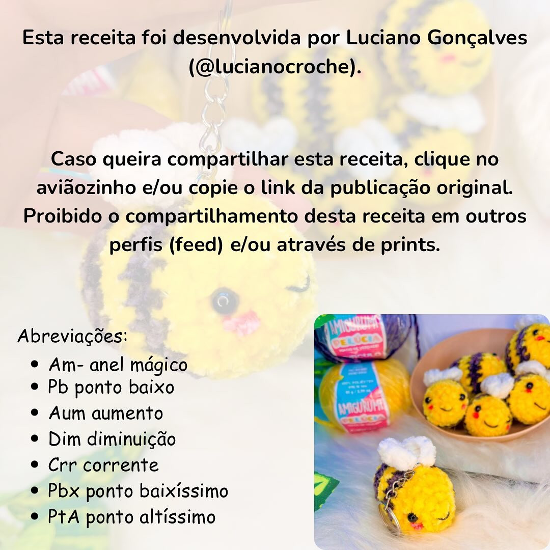 Receita Grátis: Chaveiro Abelhinha em Pompom