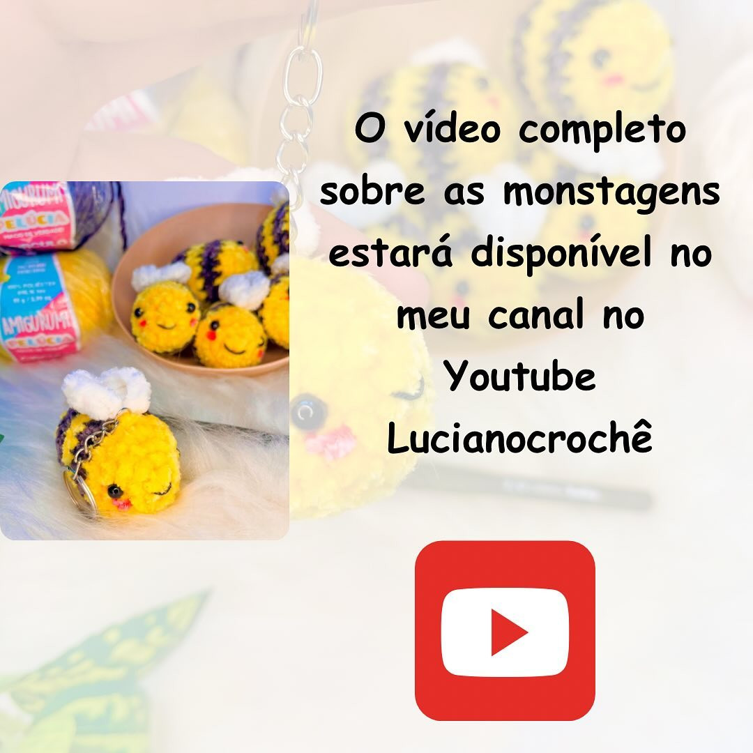 Receita Grátis: Chaveiro Abelhinha em Pompom