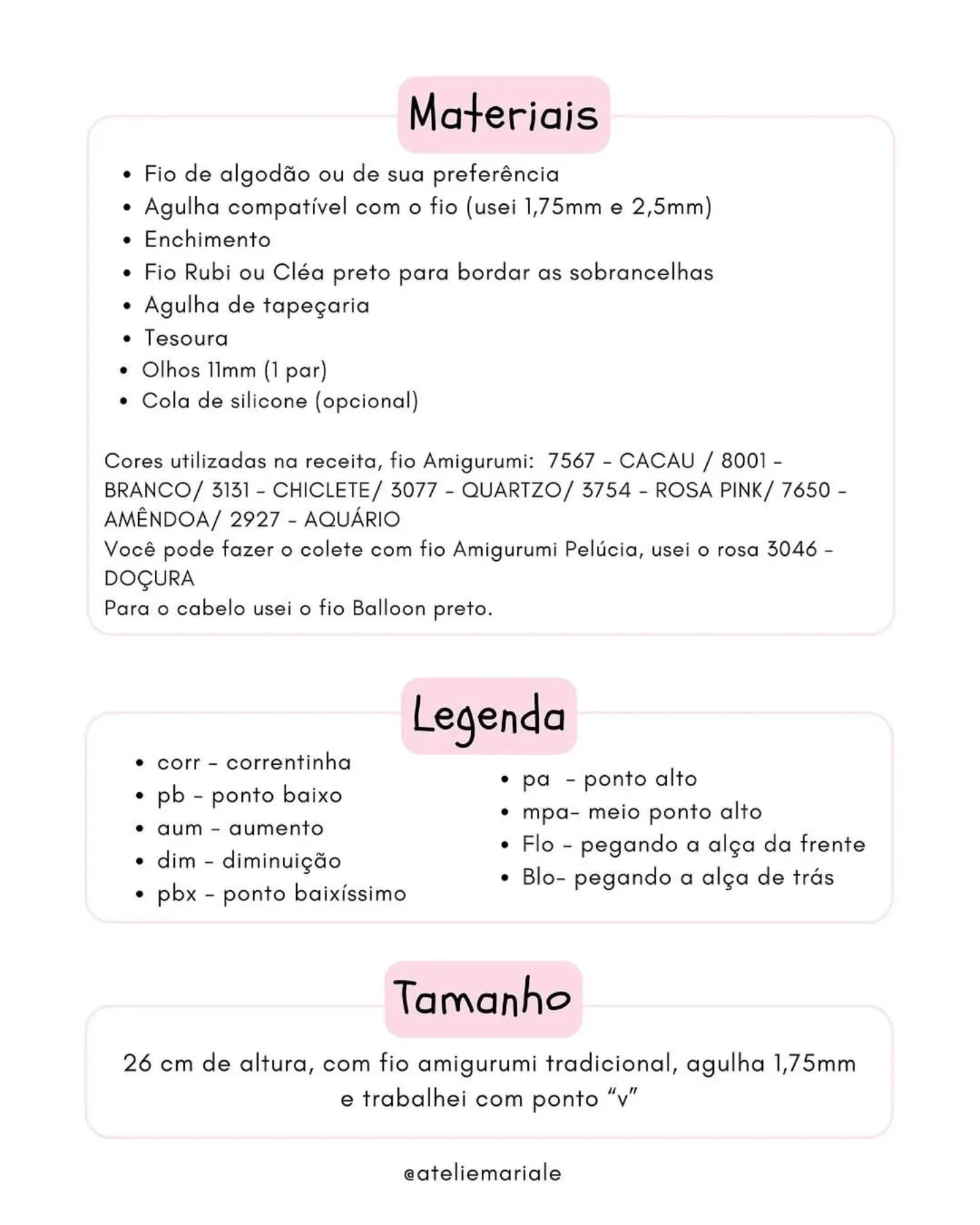 Receita Grátis de Amigurumi: Boneca Valentina
