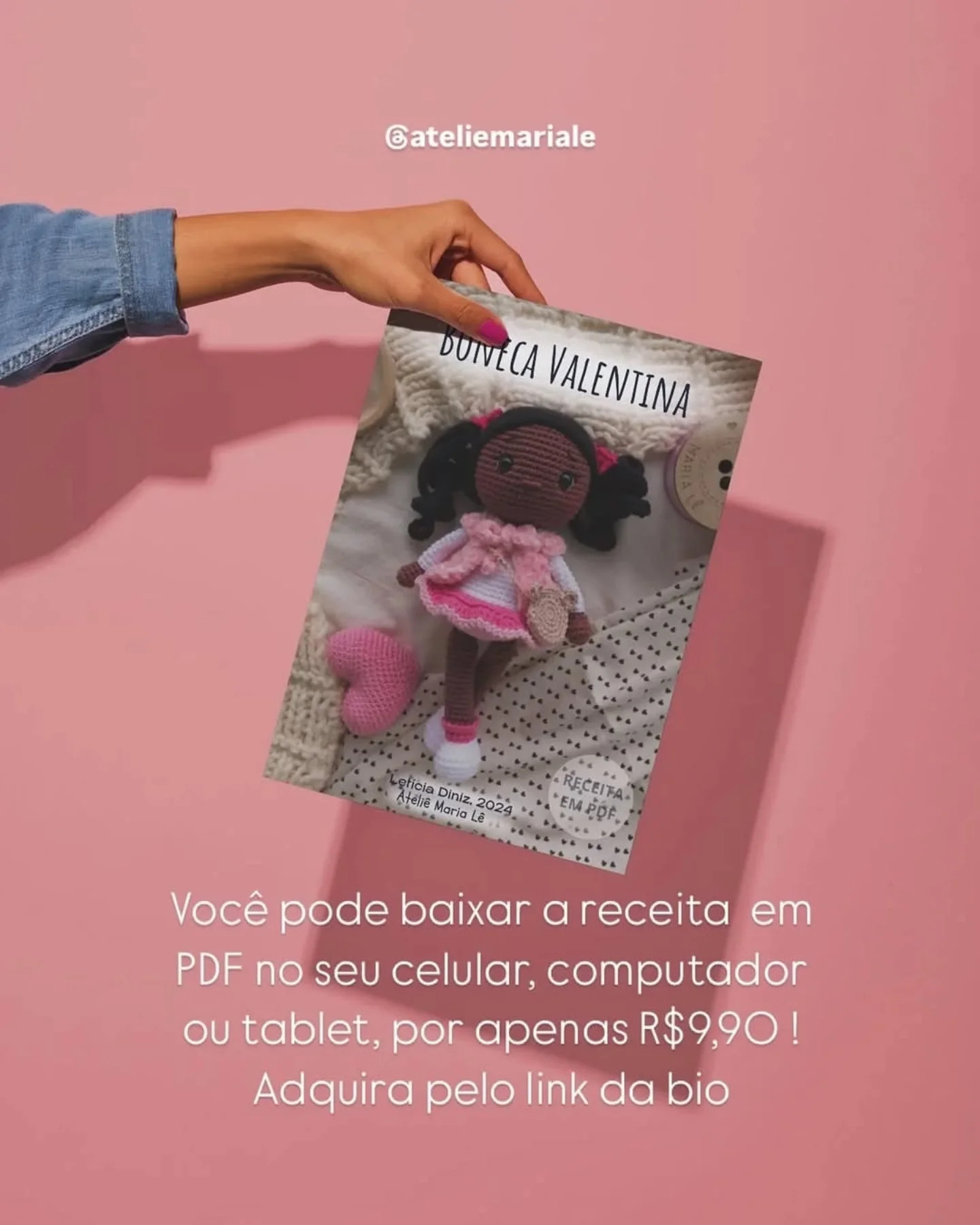 Receita Grátis de Amigurumi: Boneca Valentina
