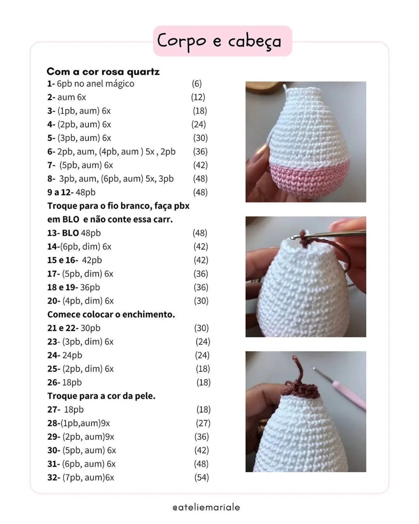 Receita Grátis de Amigurumi: Boneca Valentina