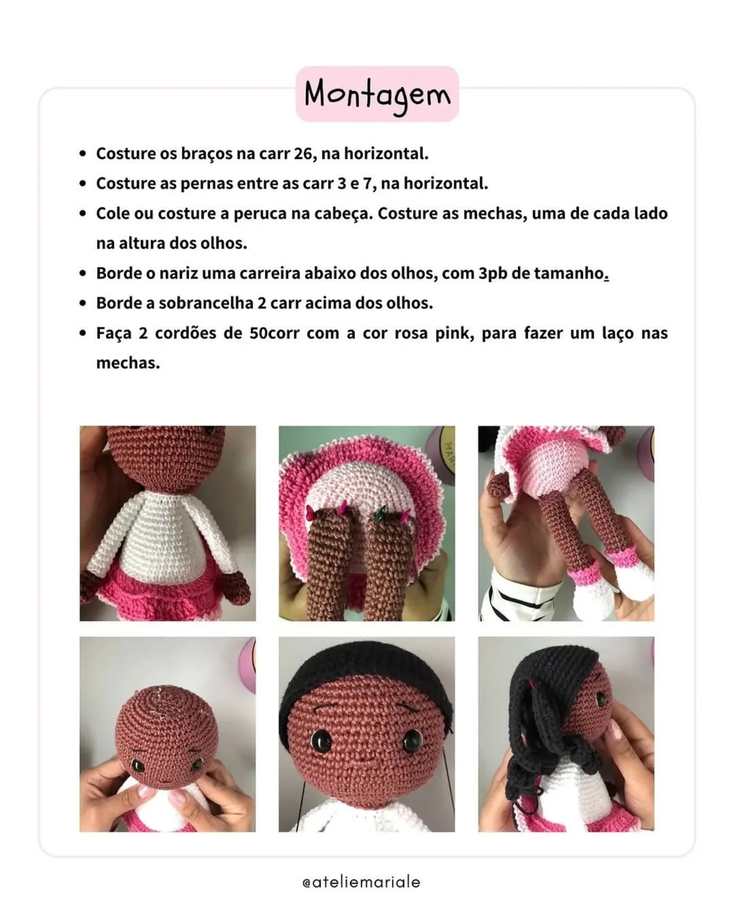 Receita Grátis de Amigurumi: Boneca Valentina