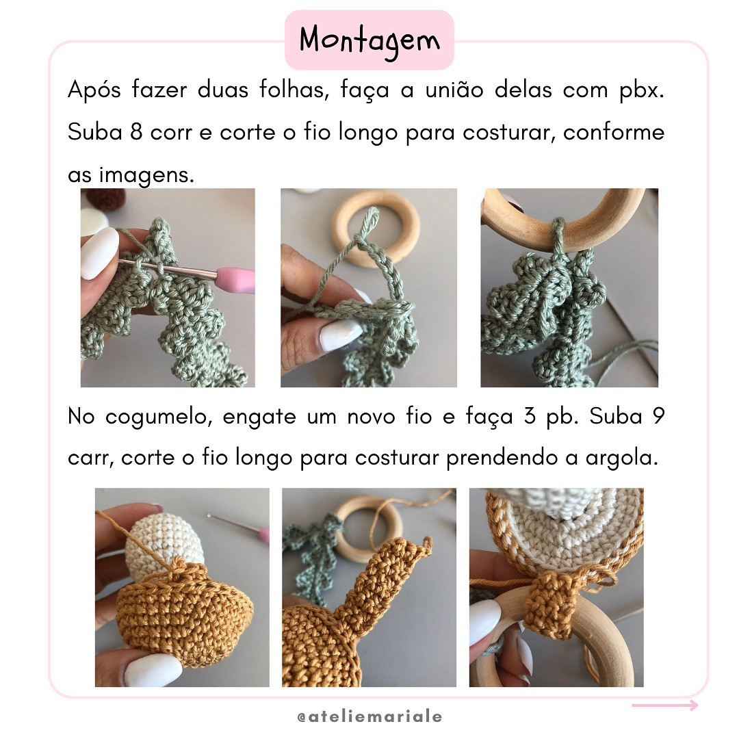 Receita Grátis de Amigurumi: Cogumelos e Bolota