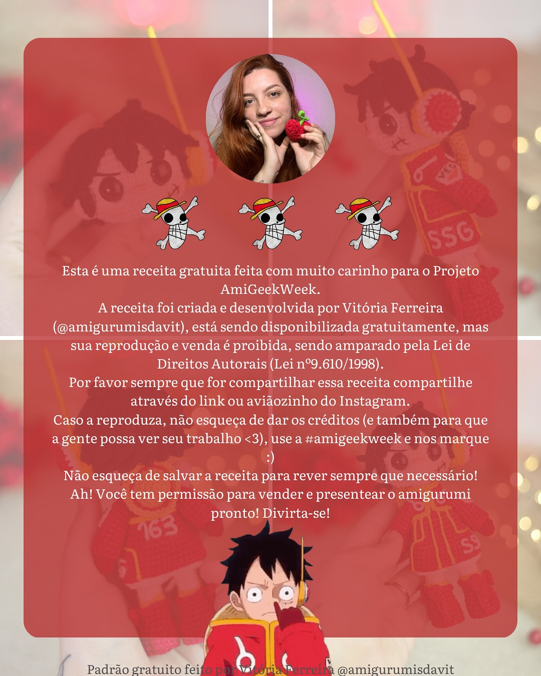 Receita Grátis de Amigurumi Luffy: Tutorial Completo!