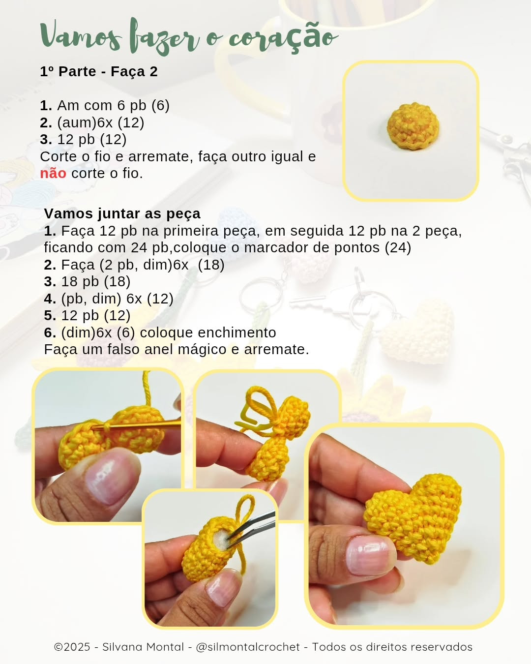 Receita Grátis de chaveiro de girassol em crochê