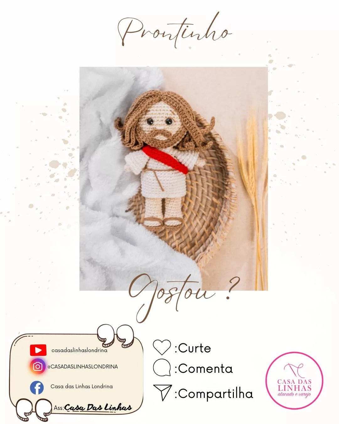 Receita Grátis de Jesus Amigurumi