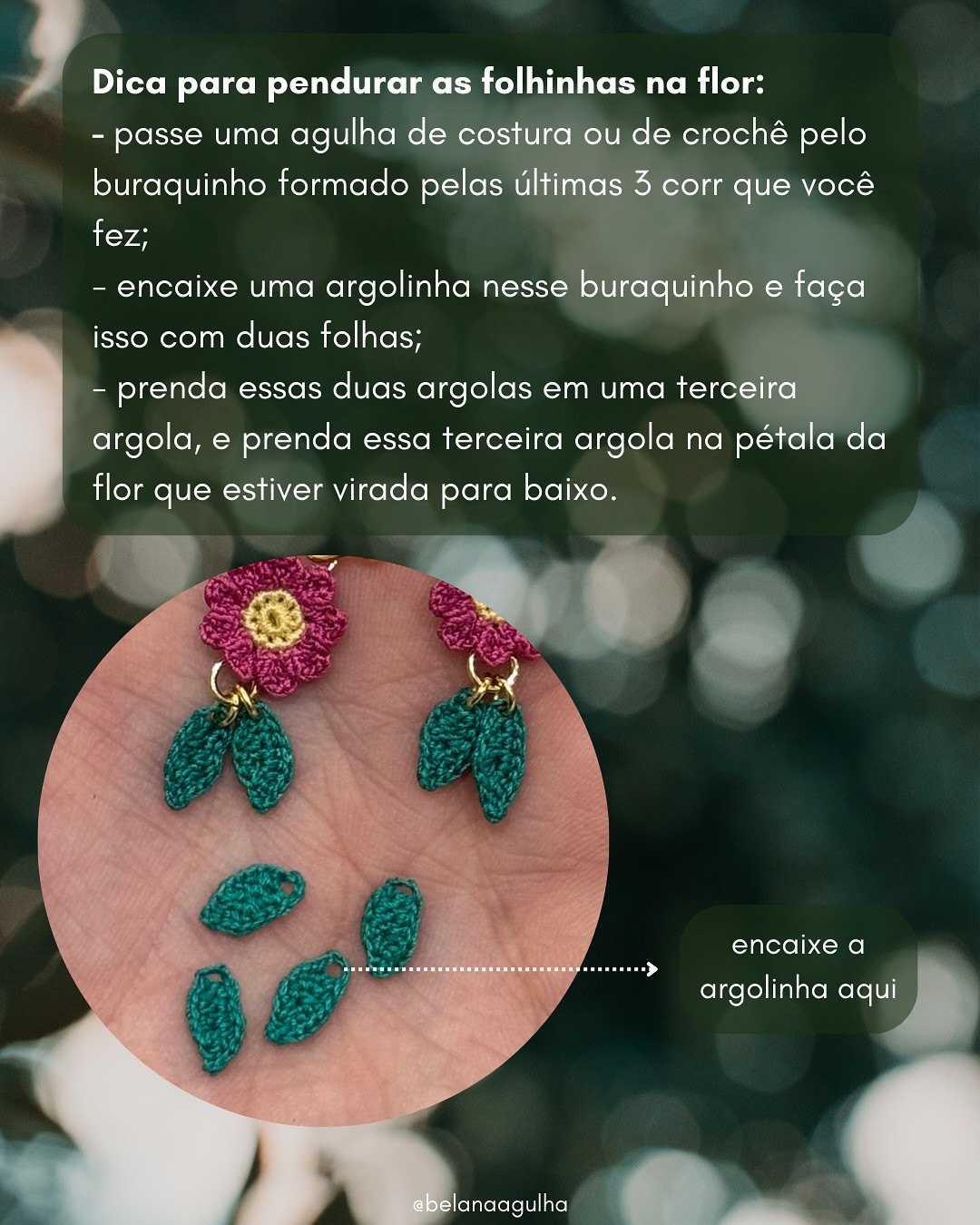 Receita gratuita: Brincos de flor em micro crochê