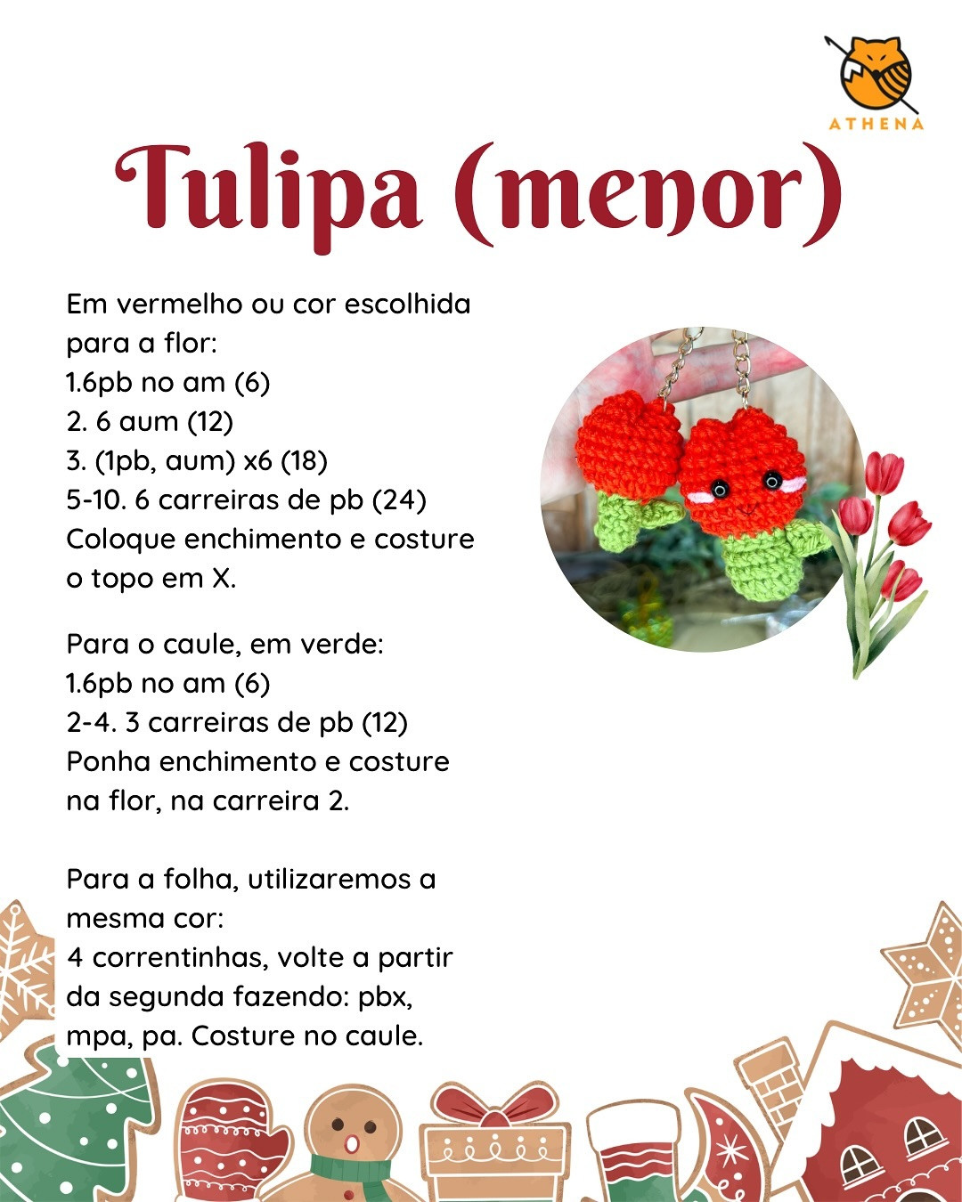 Receita gratuita: chaveiros de Natal amigurumi para o Calendário do Advento.