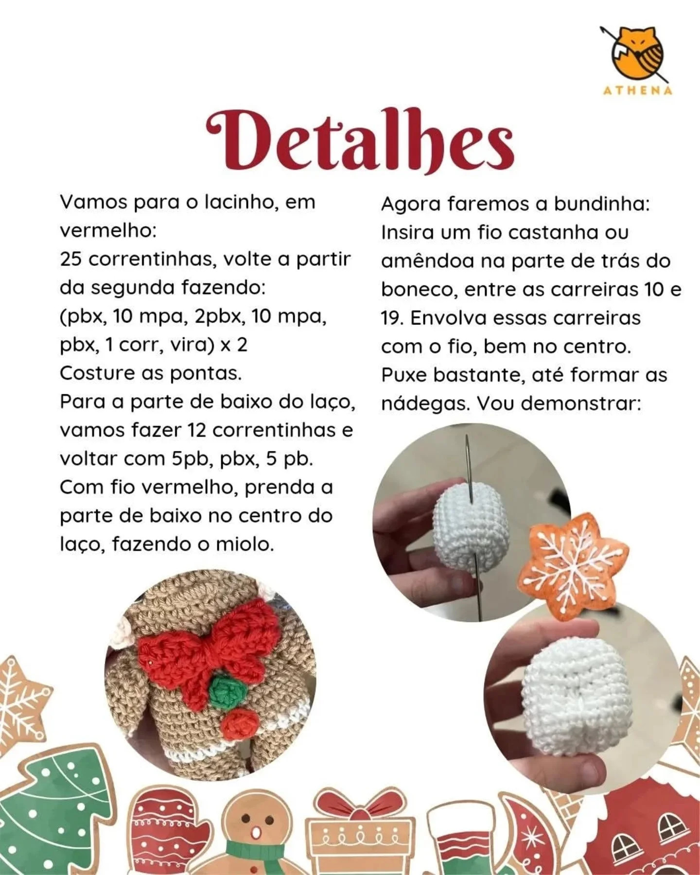 Receita gratuita de amigurumi: Boneco de gengibre para o Calendário do Advento
