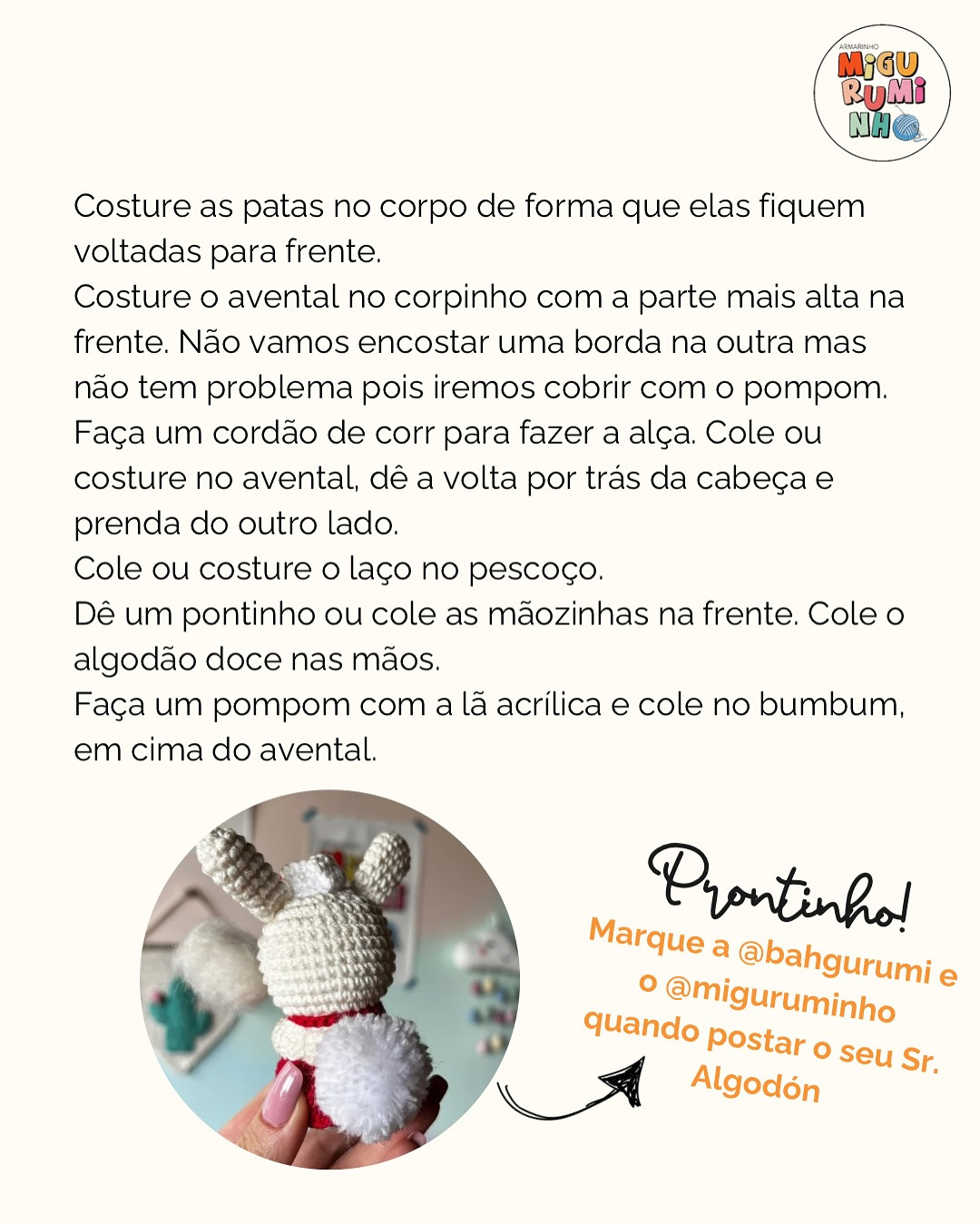 Receita gratuita de amigurumi coelhinho algodão doce