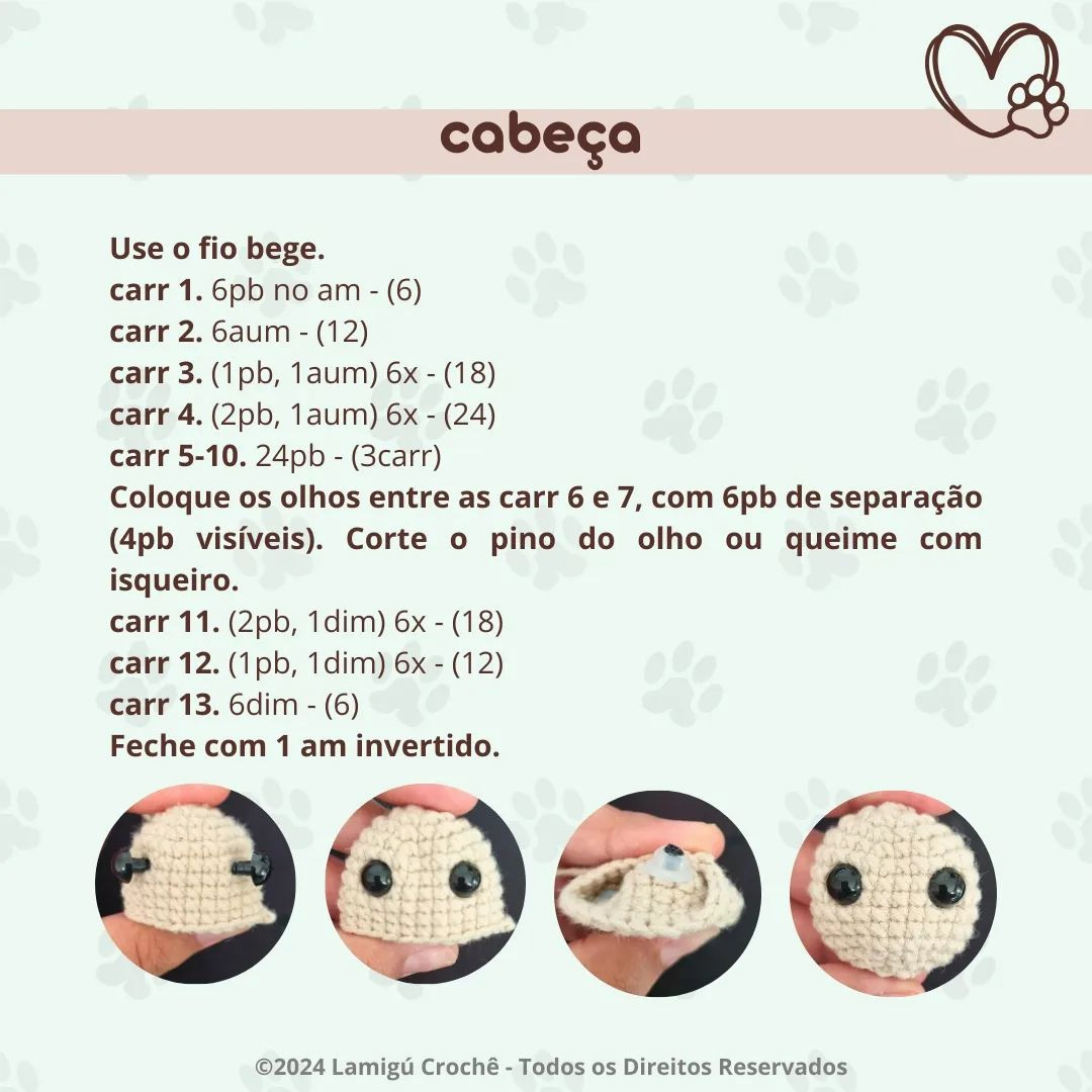 Receita gratuita de amigurumi Pug