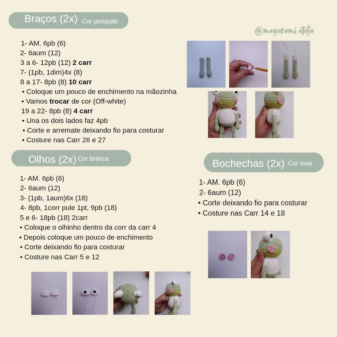 Receita gratuita de amigurumi: Sapo Olavo 2.0