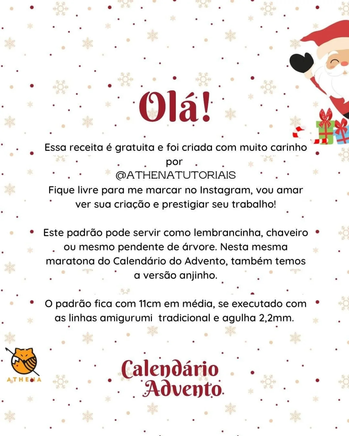 Receita gratuita de Anjo para o Calendário do Advento