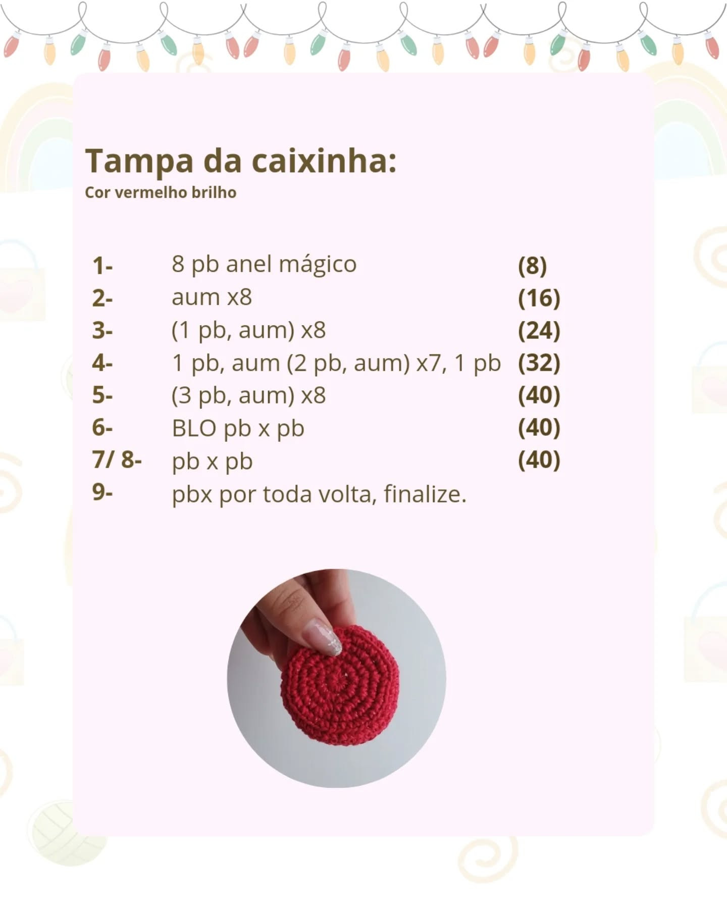 Receita gratuita de caixa de presente de crochê natalino