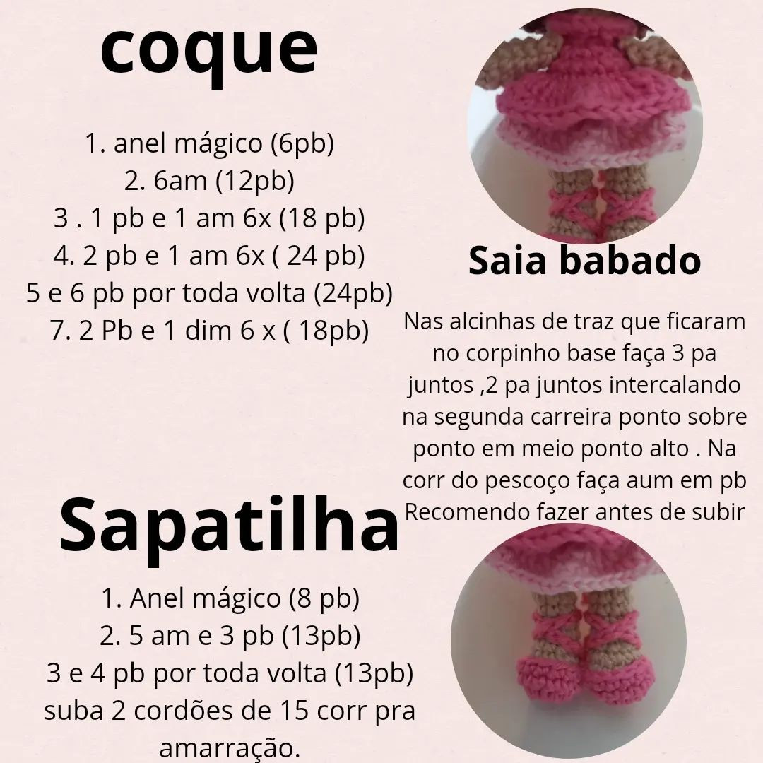 Receita gratuita de chaveiro bailarina em crochê