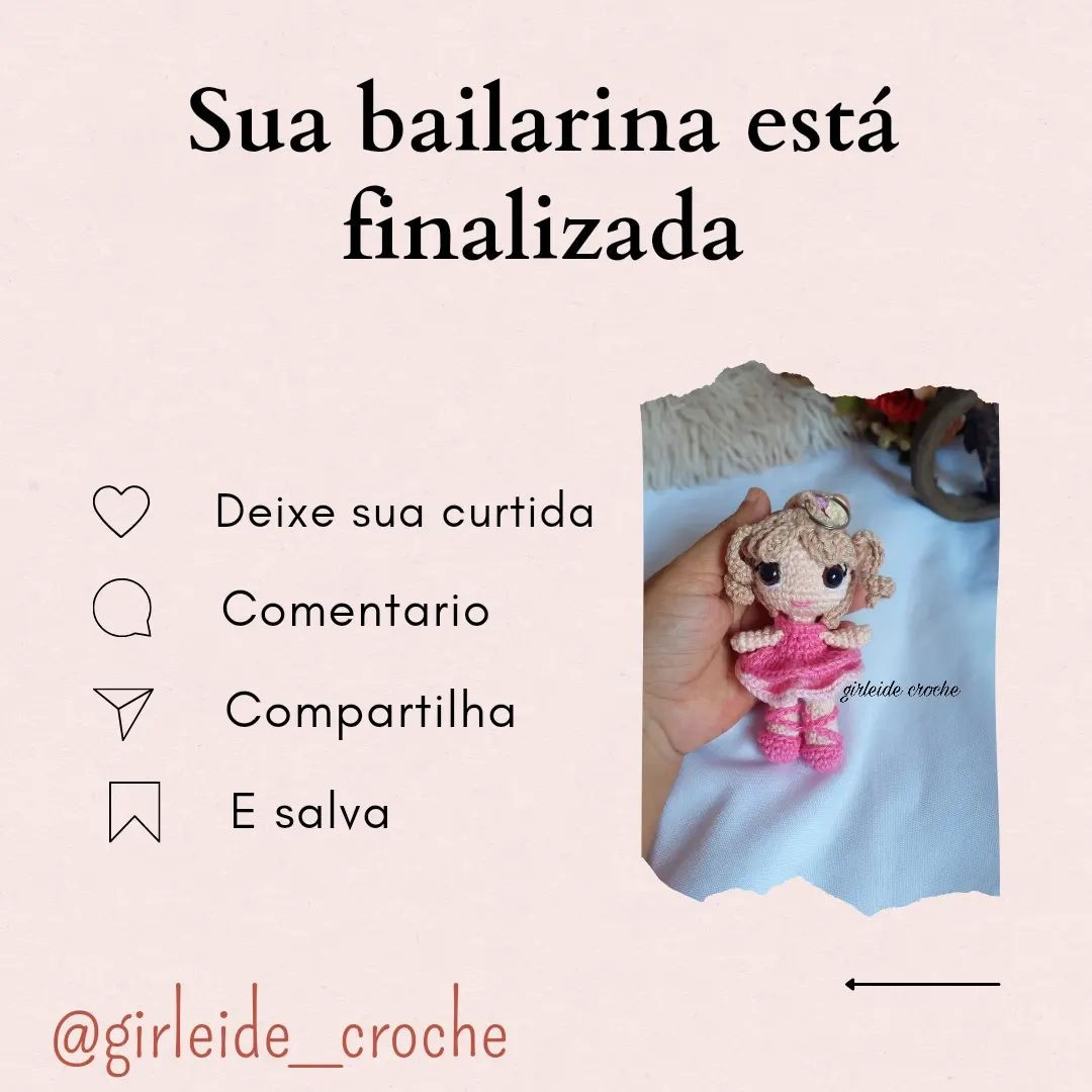 Receita gratuita de chaveiro bailarina em crochê