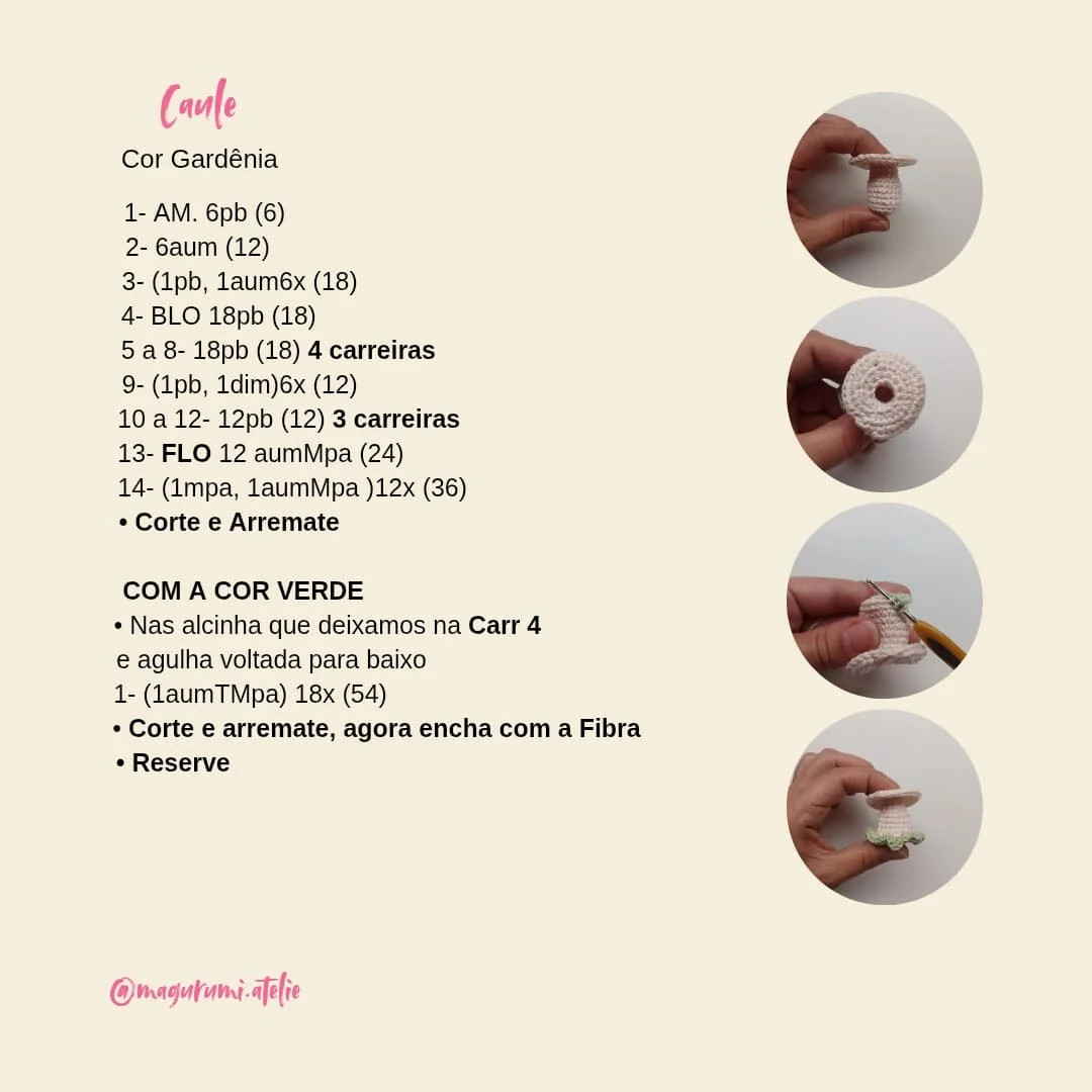 Receita gratuita de chaveiro de cogumelo amigurumi