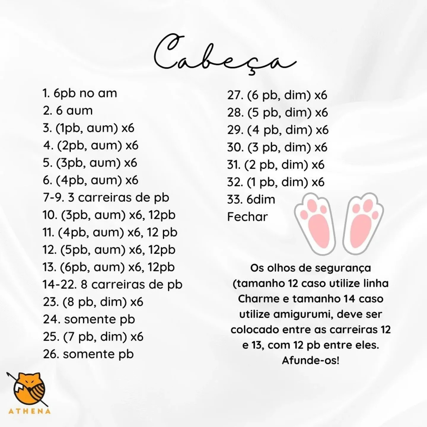 Receita gratuita de coelhinha amigurumi em crochê