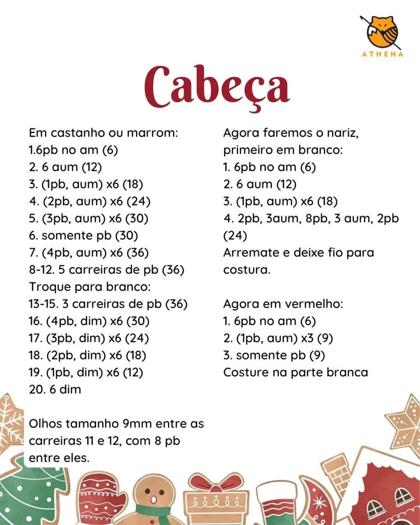 Receita gratuita de rena amigurumi para o Calendário do Advento