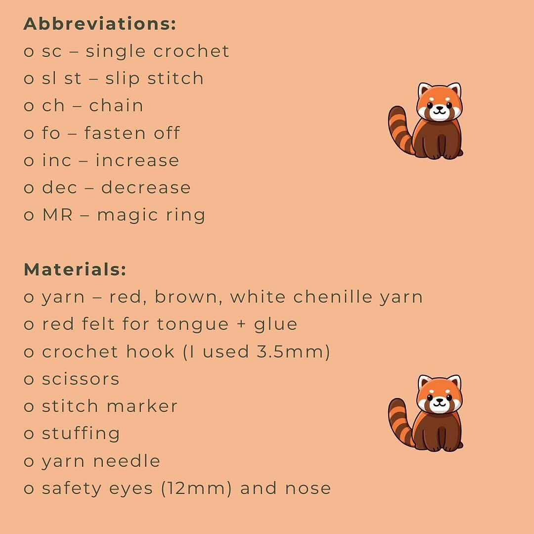 Red Panda Amigurumi: Free Crochet Pattern