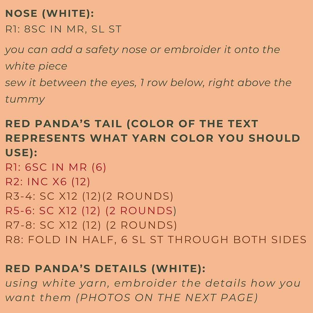 Red Panda Amigurumi: Free Crochet Pattern