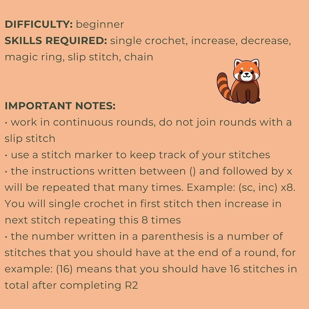 Red Panda Amigurumi: Free Crochet Pattern