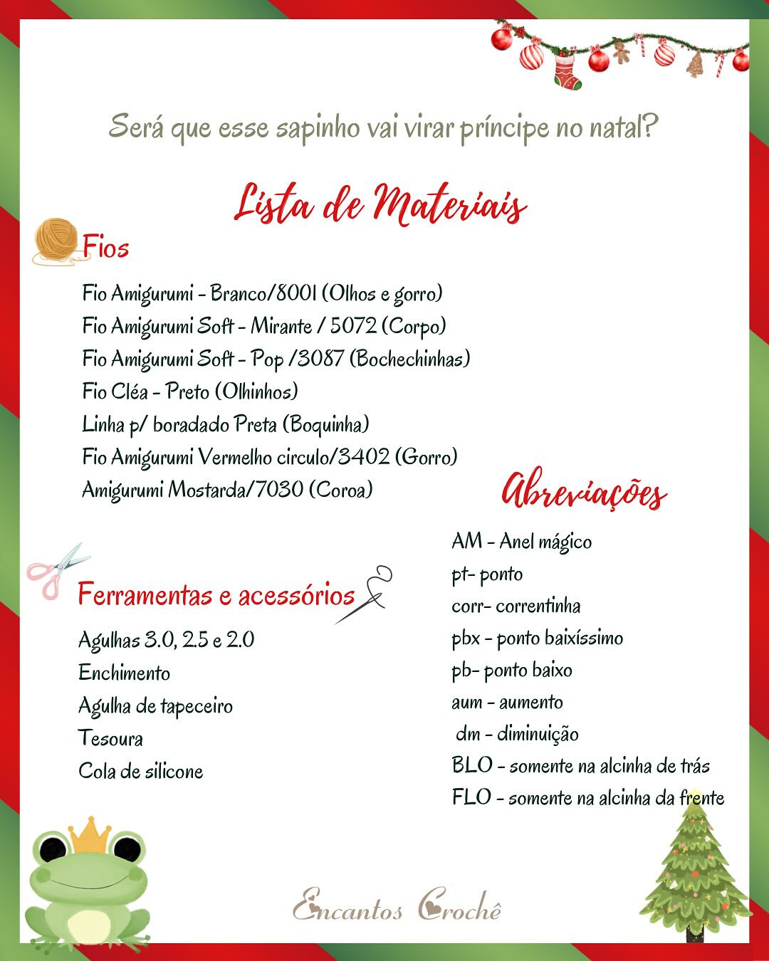 Sapinho Príncipe: Gráfico de crochê gratuito