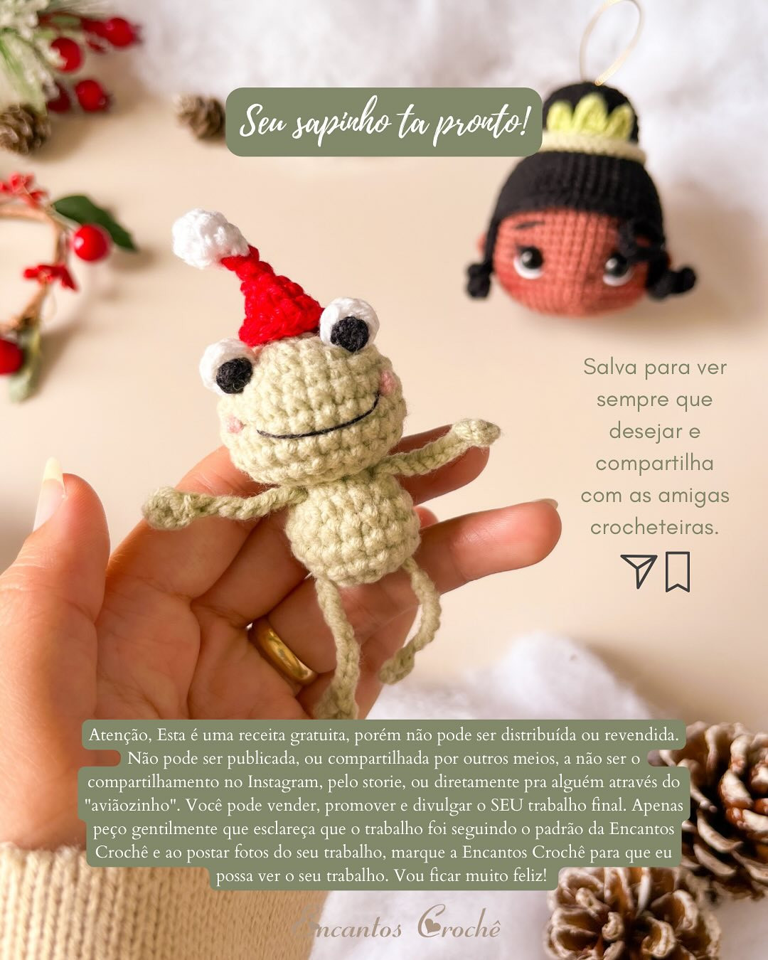 Sapinho Príncipe: Gráfico de crochê gratuito