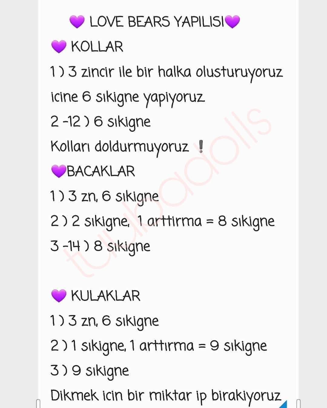 Sevimli Ayıcıklar Tığ İşi Şeması