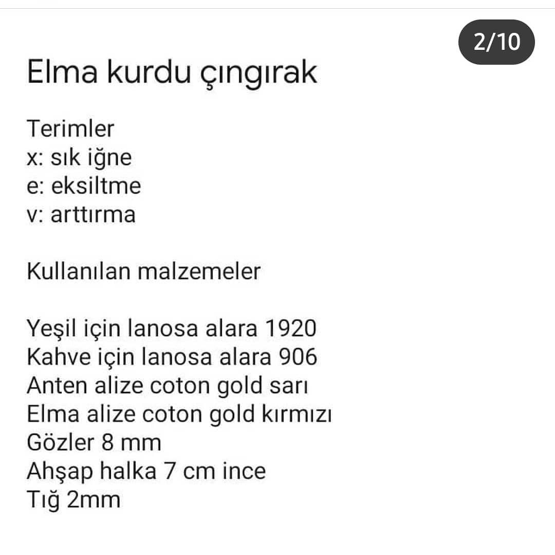 Sevimli Elma Kurdu Çıngırak Yapımı
