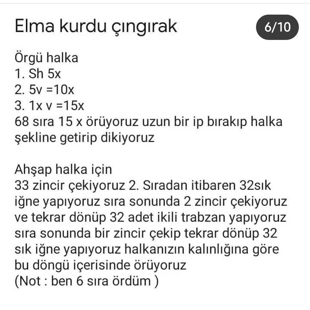 Sevimli Elma Kurdu Çıngırak Yapımı