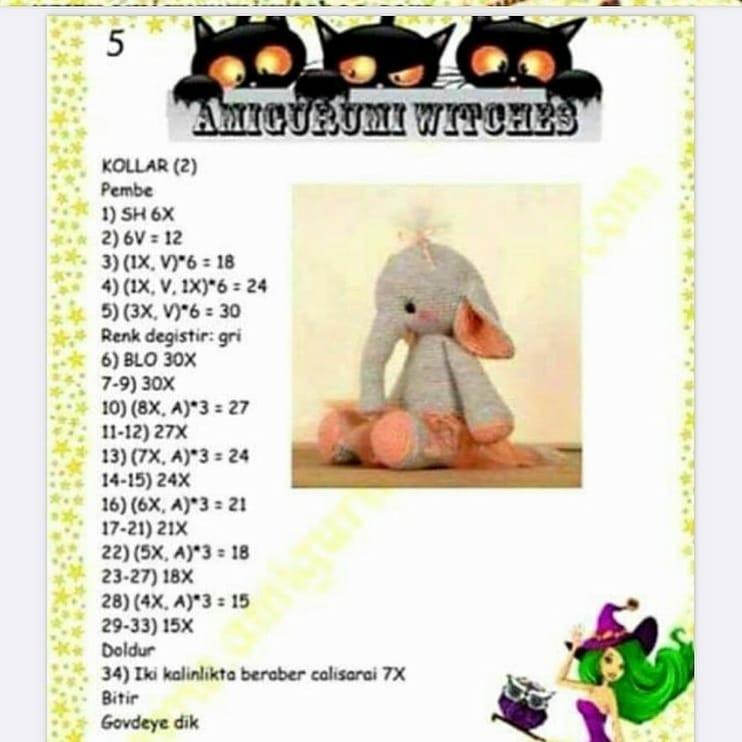 Sevimli Fil Amigurumi Şeması Ücretsiztarif