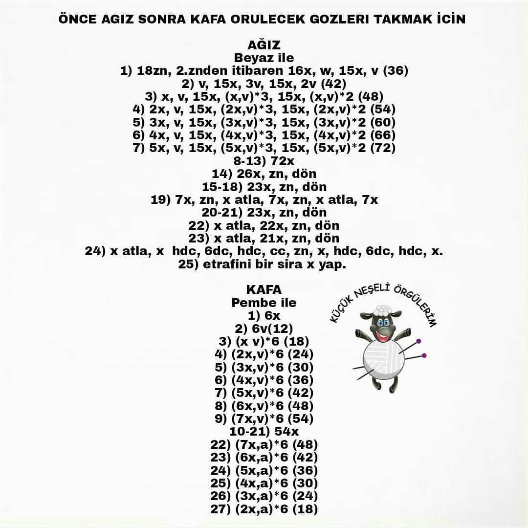 Sevimli Maymun Amigurumi Şeması