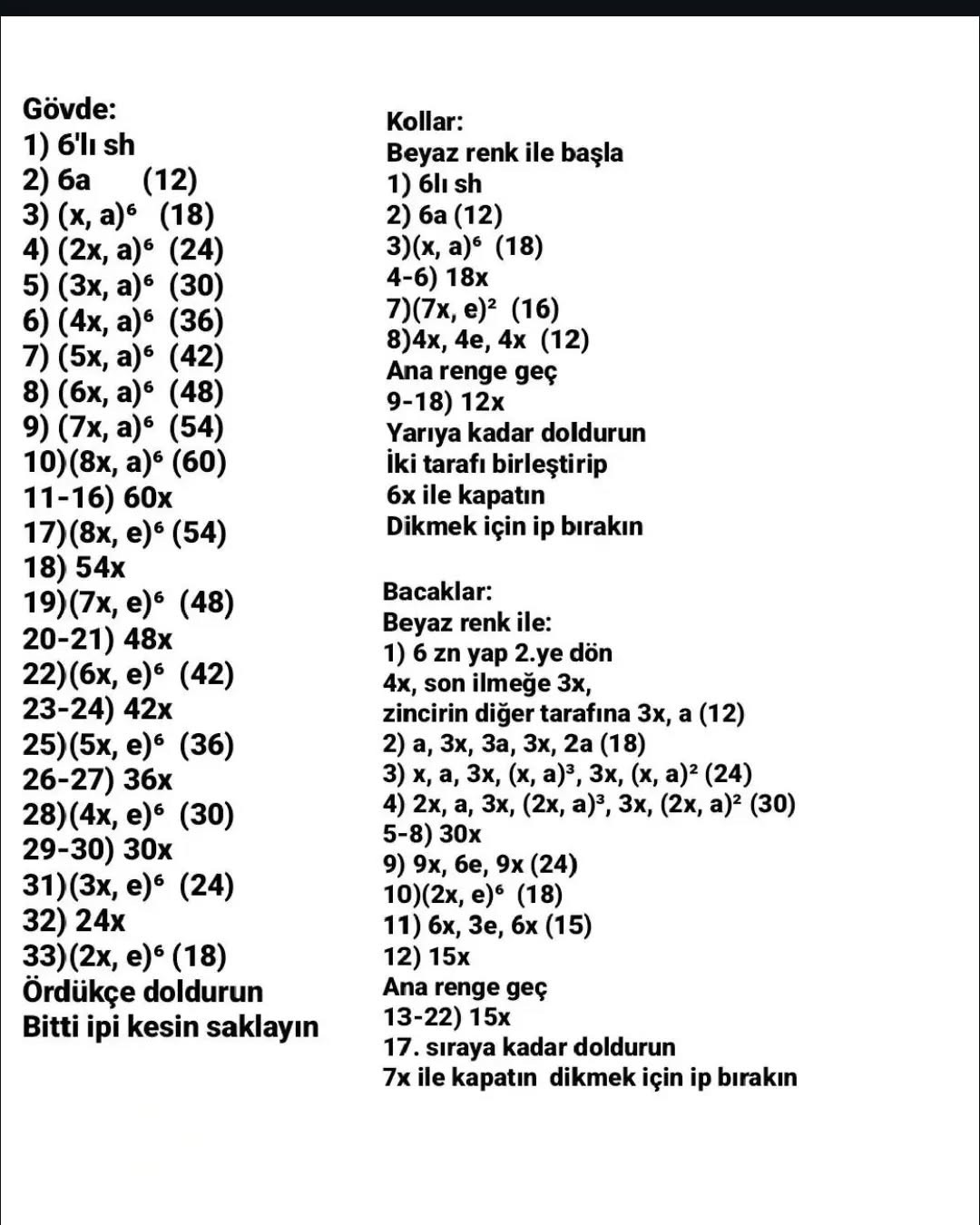 Sevimli Örgü Tavşan Şeması: 26 cm Boyunda