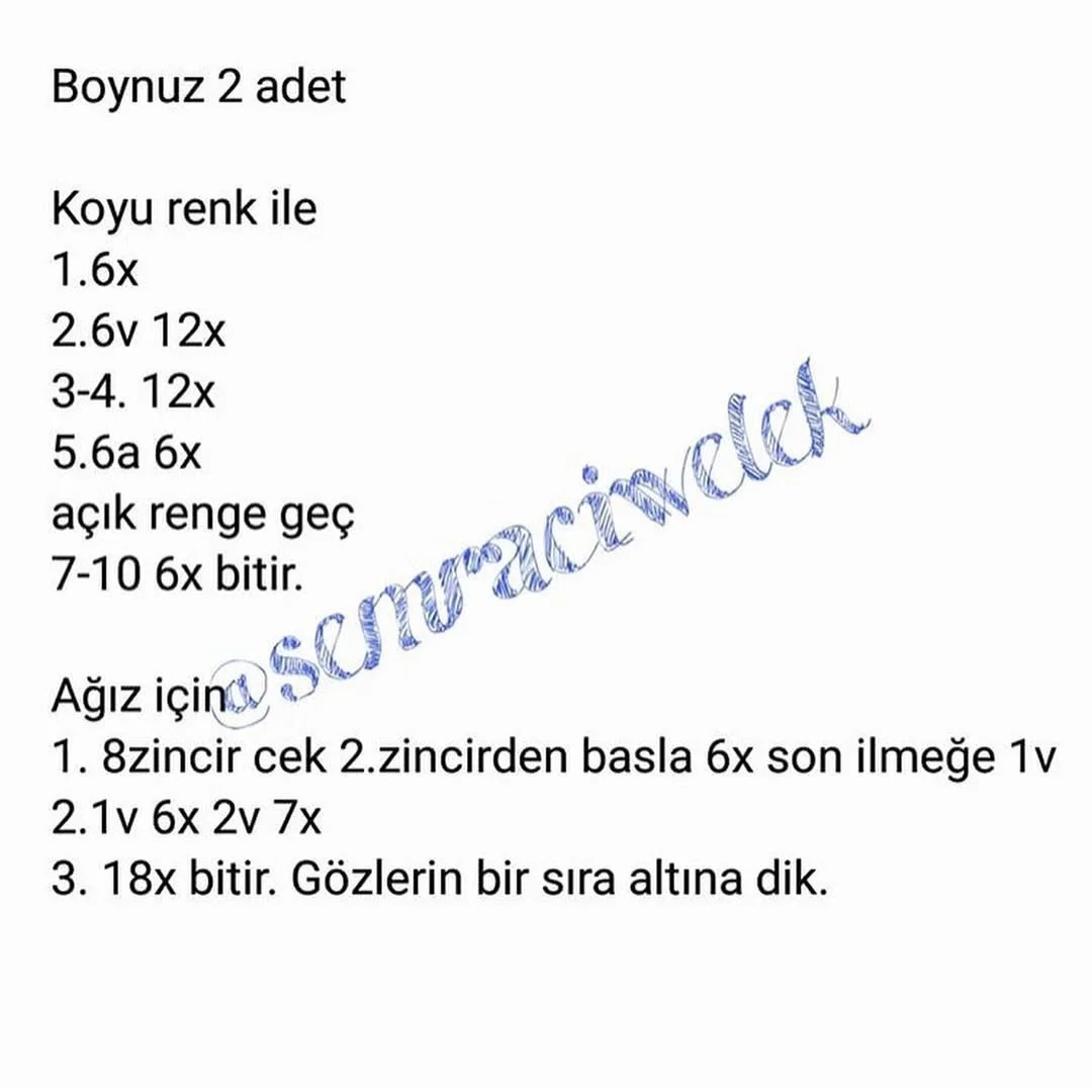 Sevimli Zürafa Amigurumi Tığ İşi Tarifi