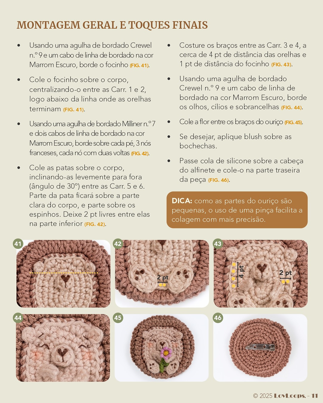 Sir Espinho: Gráfico de crochê grátis de ouriço