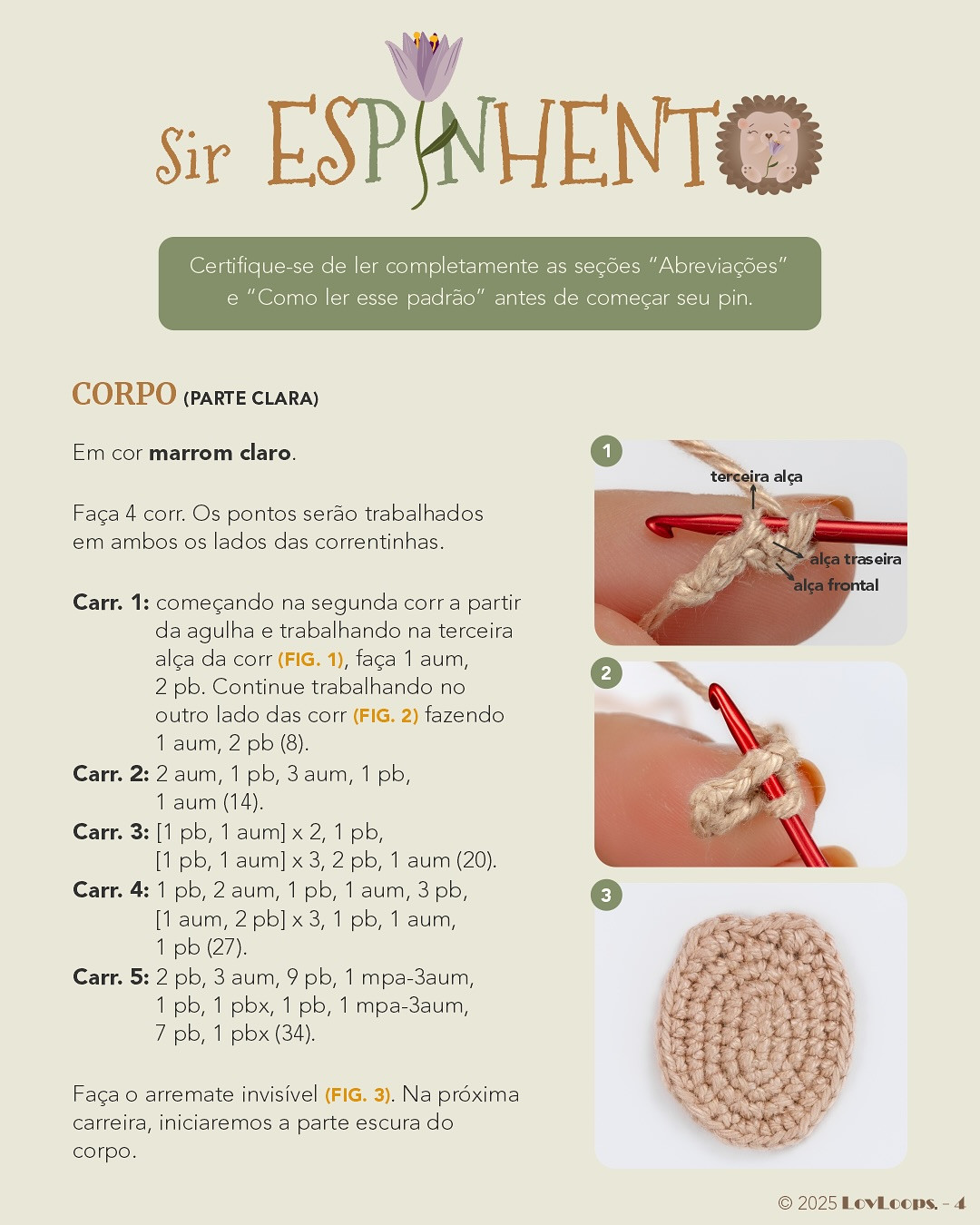 Sir Espinho: Gráfico de crochê grátis de ouriço