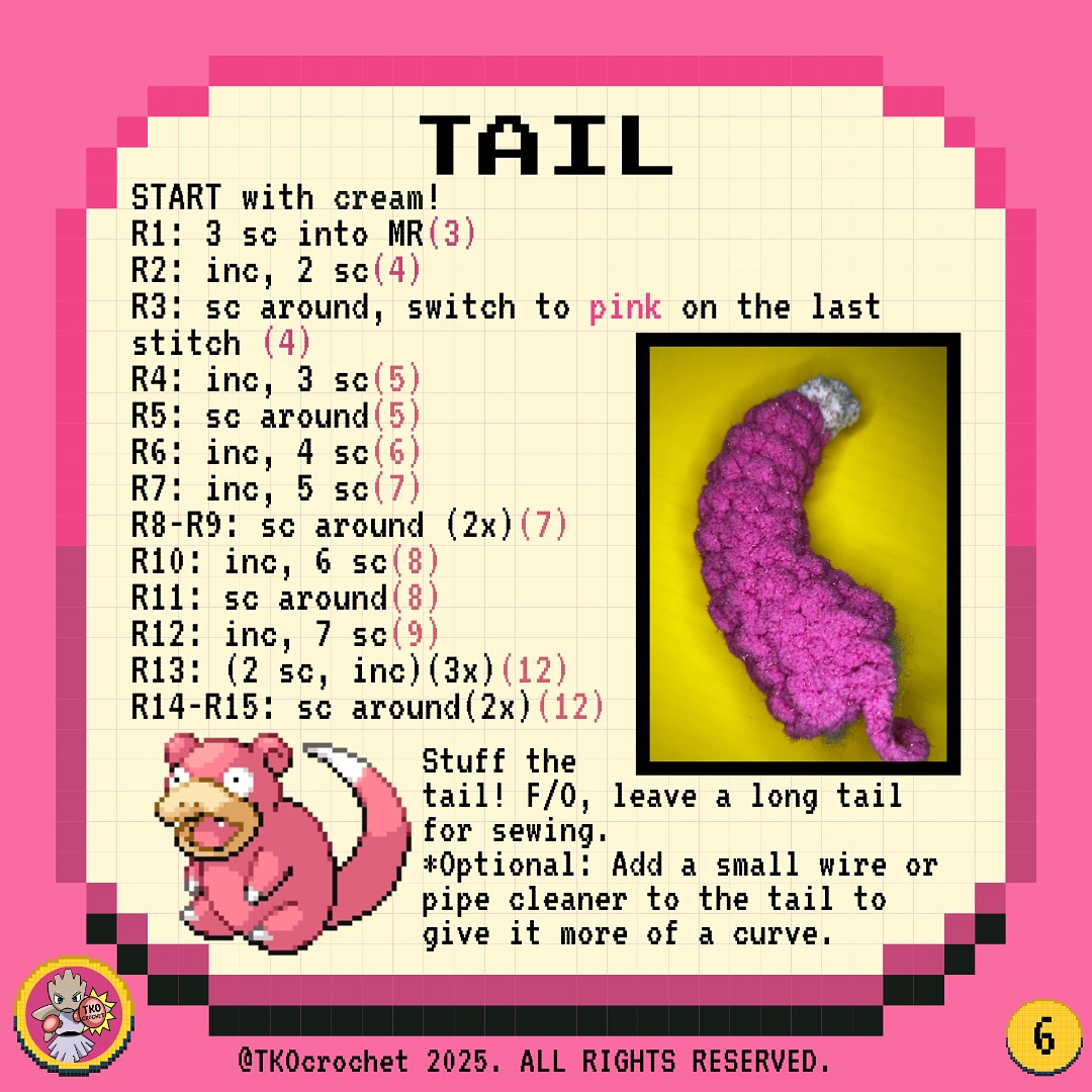 Slowpoke Amigurumi Crochet Pattern