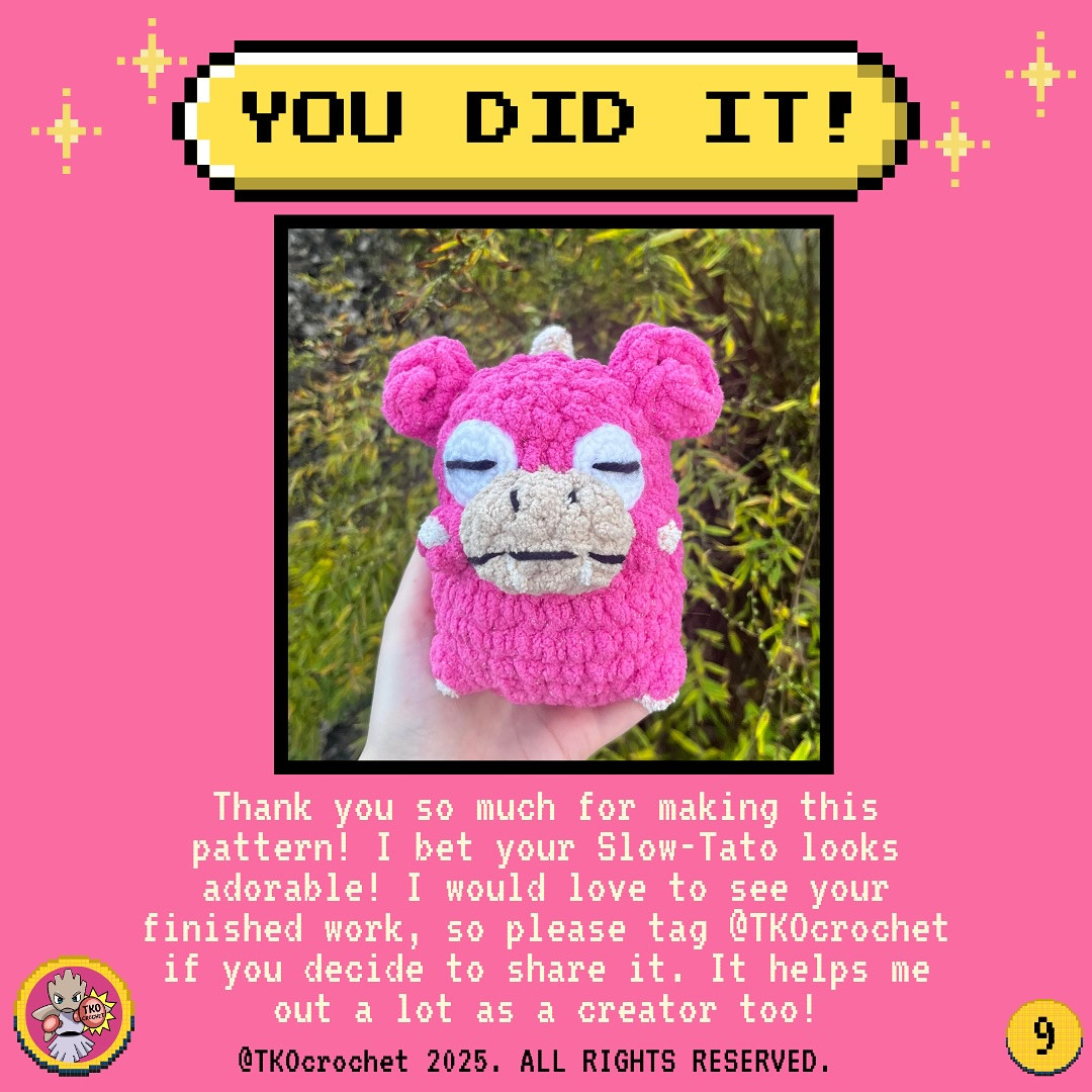 Slowpoke Amigurumi Crochet Pattern