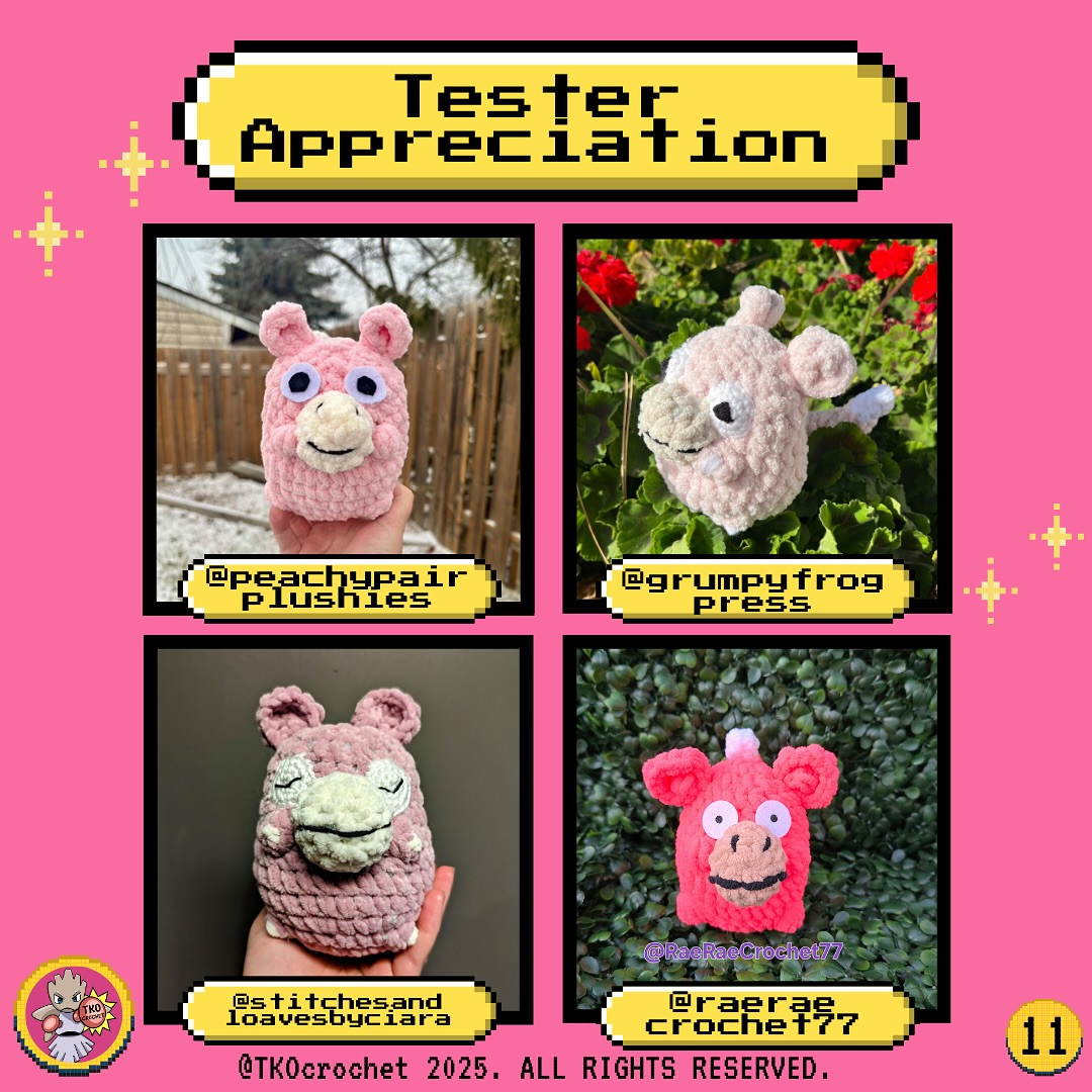 Slowpoke Amigurumi Crochet Pattern