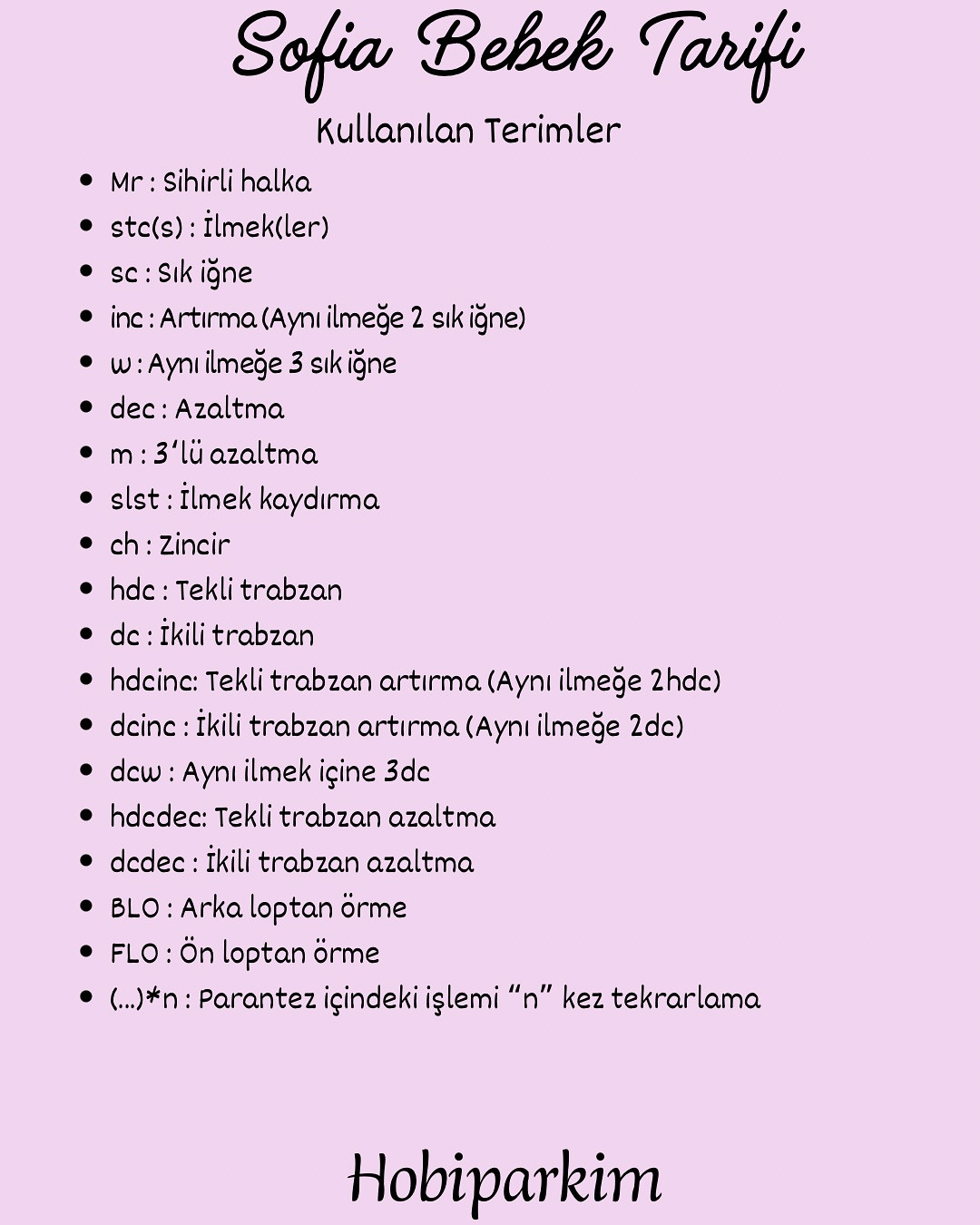 Sofia Bebek Amigurumi Şeması