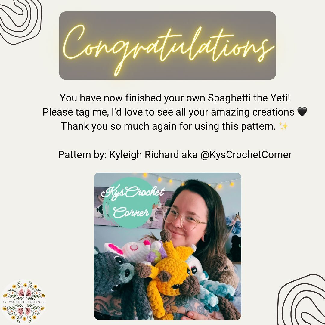 Spaghetti the Yeti: Free Crochet Pattern