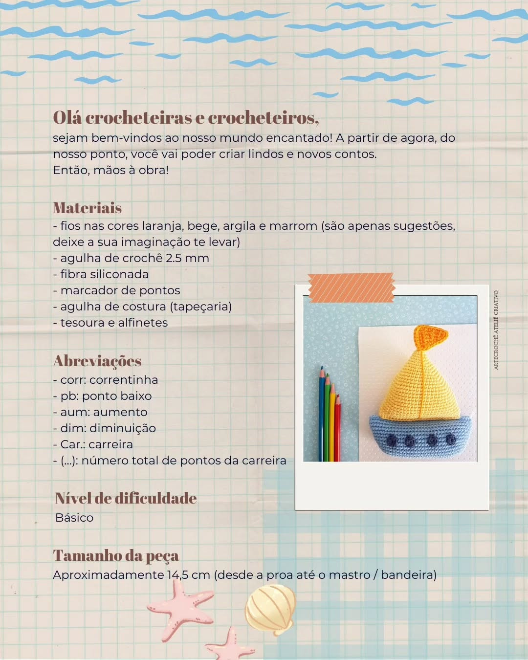 Stuti, o barquinho: gráfico de crochê gratuito