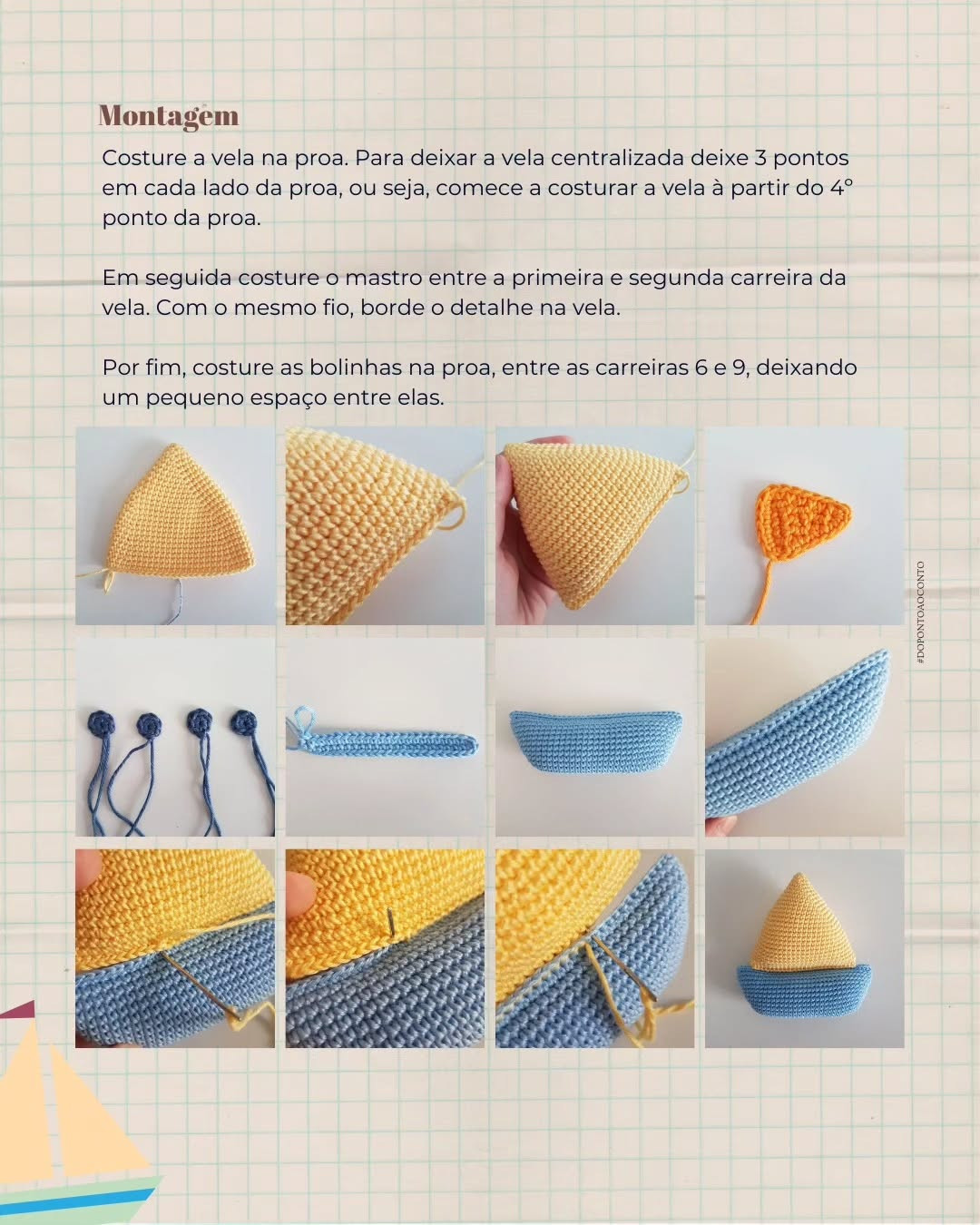 Stuti, o barquinho: gráfico de crochê gratuito