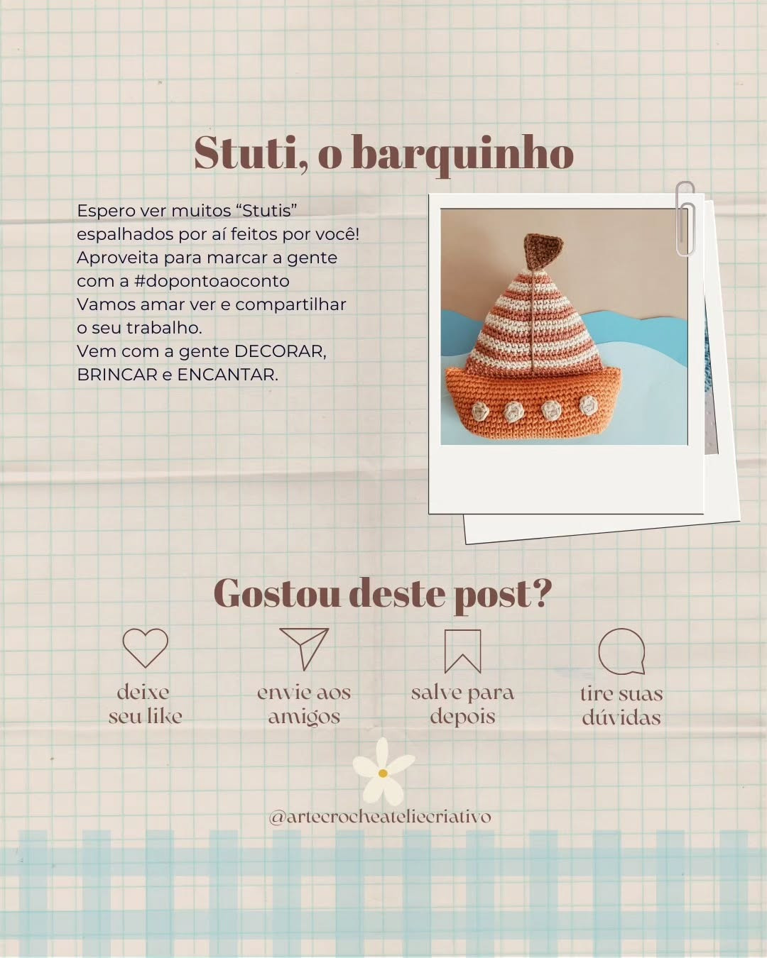 Stuti, o barquinho: gráfico de crochê gratuito