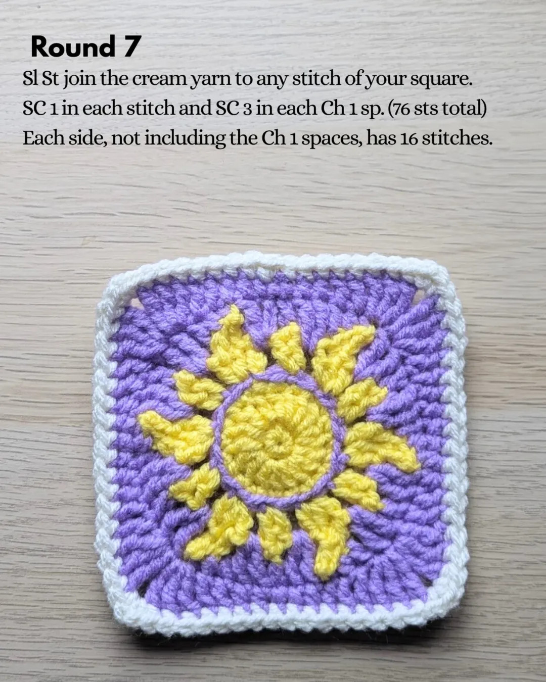 Sunshine Granny Square Crochet Pattern