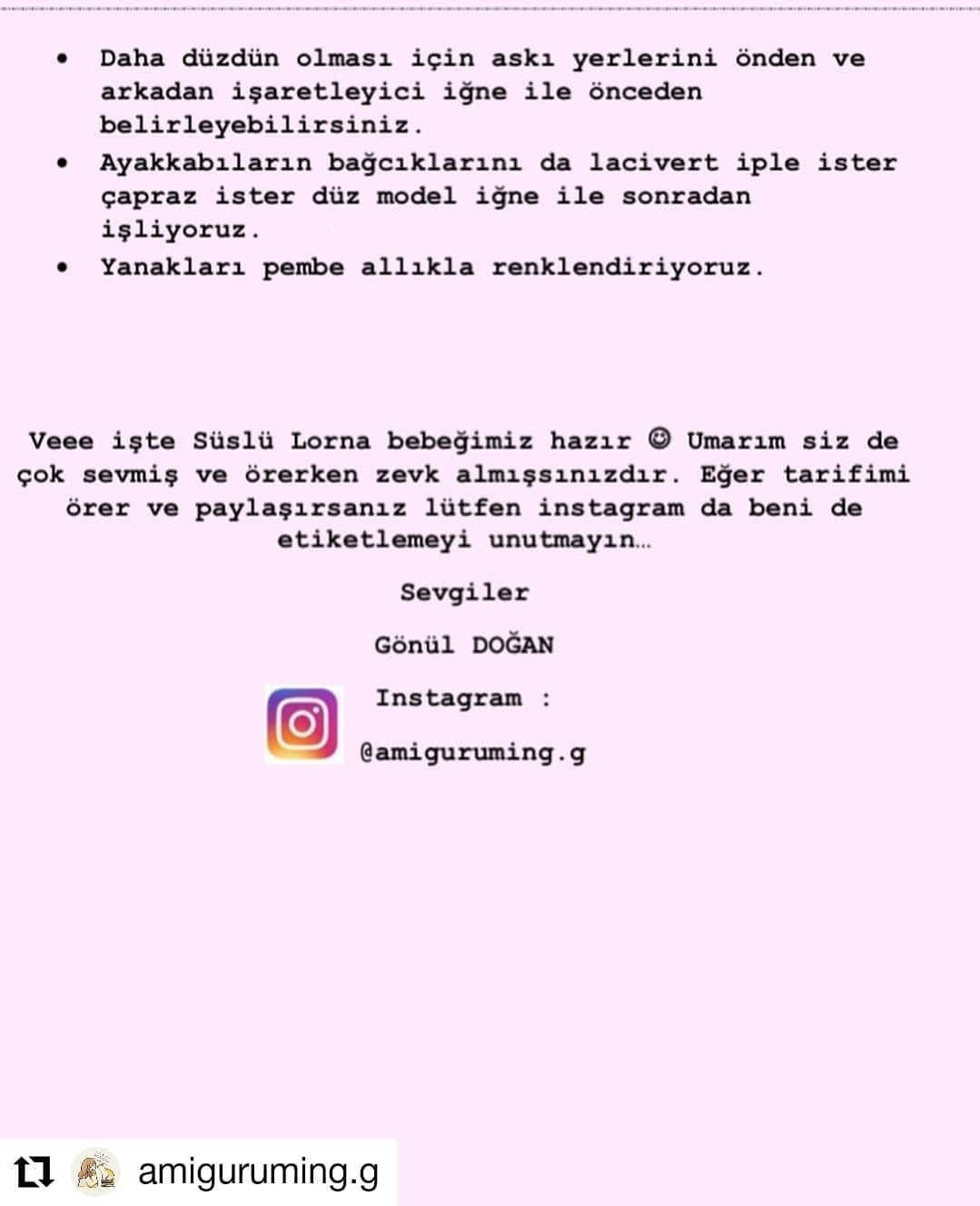 Süsleme Şeması: Şirin Lorna Bebeği