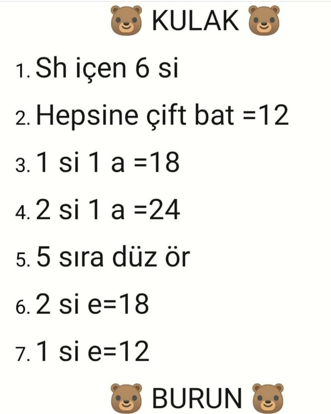 TARİF: Sevimli Ayıcık Amigurumi Tığ İşi Şeması